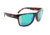Optic Nerve One Kingfish Sunglasses, Shiny Dark Demi Frame, Polarized Smoke with Green Mirror Lens 17023