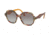 Prada PR06USF Single Vision Prescription Sunglasses PR06USF-TH63E2-54 - Lens Diameter 54 mm, Frame Color Havana/ears Bordeaux Yellow