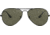 Ray-Ban Aviator Large Metal RB3025 Sunglasses, Black Frame, Crystal Green Polarized 62 mm Lenses, 002-58-6214
