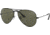 Ray-Ban Aviator Large Metal RB3025 Sunglasses, Black Frame, Crystal Green Polarized 62 mm Lenses, 002-58-6214
