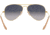 Ray-Ban Aviator Large Metal RB3025 Sunglasses, Gold Frame, Gradient Blue Polar Lenses, RB3025 001/78-58