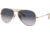 Ray-Ban Aviator Large Metal RB3025 Sunglasses, Gold Frame, Gradient Blue Polar Lenses, RB3025 001/78-58