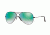 Ray-Ban Aviator Large Metal Sunglasses RB3025 002/4J-58 - Shiny Black Frame, Mirror Gradient Green Lenses