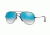 Ray-Ban Aviator Large Metal Sunglasses RB3025 002/4O-62 - Shiny Black Frame, Mirror Gradient Blue Lenses