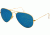 Ray-Ban Aviator Large Metal Sunglasses RB3025- Matte Gold Frame, Crystal Green Mirror/Multi Blue Lenses