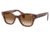 Ray-Ban RB0880SF Sunglasses, Striped Havana Frame, Clear Gradient Brown Lens, Asian Fit, 53, RB0880SF-954-51-53
