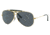 Ray-Ban RB3138 Shooter Sunglasses, Legend Gold Frame, Blue Lens, 58, RB3138-9241R5-58