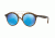 Ray-Ban RB4256F Sunglasses 609255-47 - Matte Havana Frame, Light Green Mirror Blue Lenses