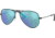Ray-Ban RJ9506S Junior Aviator Sunglasses - Kid's, Matte Black Frame, Blue Mirror Lenses, 201/55-50