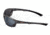 Survival Optics Sunglasses Wraps/Viper Sunglasses, Metallic Gray/Black Nose and Tip Pads Frame, SOS Logo, Pc Decenter Smoke-fm Lens 3231