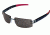 Tag Heuer L-Type LW Sunglasses, Anthracite Ceramic Frame/Calfskin Carbon Black Red Temples, Grey Outdoor Lens 0401-120