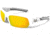 Under Armour Big Shot Sunglasses, Shiny White/Gray Frame,Orange Multiflection Lens U8600085-100941