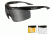 Wiley X WX Talon Sunglasses, Matte Black Frame, Smoke/Clear/Light Rust Lenses CHTAL2