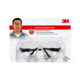 3M Tekk Protection Professional Safety Glasses,Black Frame,Clear Lens, 90750-80025