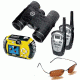 5-PC Outdoor Adventure Hiking Gift Kit - Bushnell Outdoor 3.2MP Water Resistant Digital Camera, Tasco 10x25 World Class Waterproof Binoculars w/ Two FRS 2-Way Radios, Serengeti Driver Polarized Photochromic Sungalsses 6844