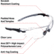 Allen Keen Shooting Safety Glasses, Black/Gray Frame, Clear Lenses, One Size, 2378