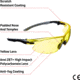 Allen Keen Shooting Safety Glasses, Black/Gray Frame, Yellow Lenses, One Size, 2377