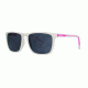 Anarchy Riccochet Sunglasses, Shiny white front &amp; clear temple w neon pink core Frame, Smoke Lens, 10223775.QTM