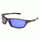 Angler Eyes AE 7 Sunglasses, Dark Grey Crystal Frame, Smoke Polarized with Blue Mirror Flash Lens, 10206823.FGX