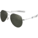AO Flight Gear General Sunglasses, Bayonet, Silver Frame, True Color Gray Glass Lens