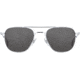 AO Original Pilot Sunglasses, Silver Frame, 55 mm Gray SkyMaster Glass Lenses, Standard Temple, Polarized, 738921549963