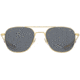 AO Original Pilot Sunglasses, Gold Frame, 52 mm True Color Gray AOLite Nylon Lenses, Bayonet Temple, Polarized, OP-152BTCLGYN-P