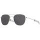 AO Original Pilot Sunglasses, Silver Frame, 52 mm True Color Gray AOLite Nylon Lenses, Bayonet Temple, Polarized, OP-252BTCLGYN-P