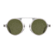 AO Oxford Sunglasses, Gray Crystal Silver Frame, Calobar Green AOLite Nylon Lenses, Polarized, 44-24-145 B45, OXF144ST--GNN-P