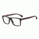 Armani EA3034 Single Vision Prescription Eyeglasses 5614-55 - Top Black On Bordeaux Rubber Frame