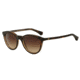 Armani EA4061 Sunglasses 546513-49 - Havana On Beige Transp Frame, Brown Gradient Lenses