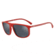 Armani EA4118 Sunglasses 56906G-59 - Red Rubber Frame, Grey Mirror Black Lenses