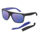 Arnette Squaresville Sunglasses, Fuzzy Black/Translucent Purple Frame, Purple Mirror Lens AN4184-04