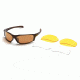 Body Specs Moons Sunglasses Metallic Brown Frame with Bronze Mirror Clear and Yellow Lens