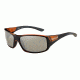 Bolle Kingsnake Sunglasses, Shiny Black/Matte brown Frame, TLB Dark Rectangle Lens, 12123
