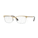 Brooks Brothers BB1054 Single Vision Prescription Eyeglasses, 54mm, Gold Silver, BB1054-1684-54-SV