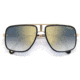 Carrera CA Glory II Sunglasses, Gold Copper Frame, Blue Shaded Lens with gold-tone mirrored coating, 716736299198