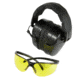 Champion Combo Eye and Ear Protection Muff, Black, Amber Lens, Clam, 40626
