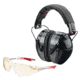 Champion Combo Eye and Ear Protection Muff, Black, Amber Lens, Clam, 40626