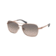 Coach L1014 HC7080 Single Vision Prescription Sunglasses, 55mm, Shiny Rose Gold, HC7080-93313B-55-SV