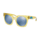 Coach L1048 HC8250F Sunglasses 55241U-51 - Yellow Trans Frame, Light Blue Solid Lenses