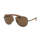 Coach L614 HC7057Q Sunglasses 922073-59 - Antique Silver/Mt Vintage Tort Frame, Dark Brown Solid Lenses