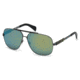Diesel DL0088 Sunglasses - Shiny Palladium Frame Color, Green Mirror Lens Color