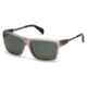 Diesel DL0091 Sunglasses - Matte Dark Brown Frame Color, Green Lens Color