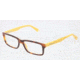 Dolce&amp;Gabbana CONTRAST DG3148P Bifocal Prescription Eyeglasses 2606-5516 - Havana On Yellow Frame, Clear Lens Lenses