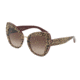 Dolce&amp;Gabbana DG4319F Single Vision Prescription Sunglasses, 51mm, Leo On Bordeaux, DG4319F-316113-51-SV