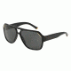 Dolce&amp;Gabbana ICONIC EVOLUTION DG4138 Sunglasses 501/87-6214 - Shiny Black Frame, Gray Lenses