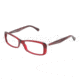 Dolce&amp;Gabbana Sensual&amp;Feminine DG3139 Single Vision Prescription Eyeglasses 550-5216 - Transparent / Red Frame, Demo Lens Lenses