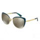 Dolce&amp;Gabbana SICILIAN TASTE DG2143 Sunglasses 02/6G-57 - Gold/Petroleum Frame, Light Brown Mirror Dark Gold Lenses