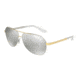 Dolce&amp;Gabbana Sicilian Taste DG2144 Single Vision Prescription Sunglasses DG2144-13076G-61 - Lens Diameter 61 mm, Frame Color Silver / Gold