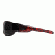 Edge Eyewear Caraz Vigilante 1 Sunglasses, Black &amp; Red Snakeskin Frame, Smoke Lenses, HZ116-V1